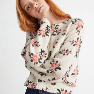 & Other Stories Floral Sweater - Cream and Pink